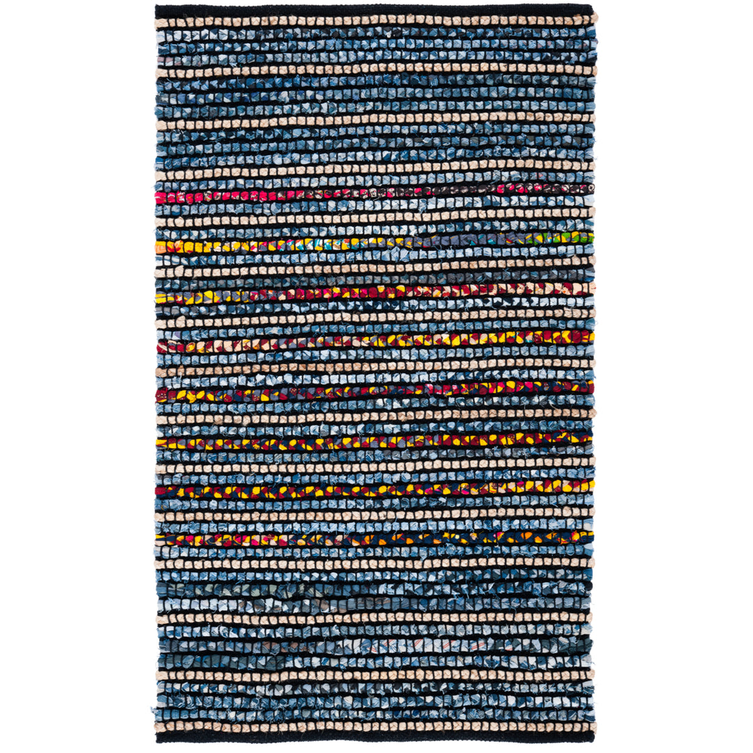 SAFAVIEH Cape Cod CAP362A Handwoven Natural / Blue Rug Image 1