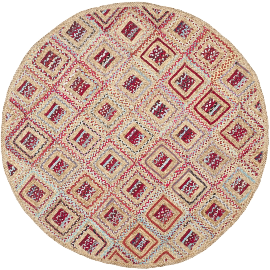 SAFAVIEH Cape Cod CAP354B Handwoven Natural / Red Rug Image 4