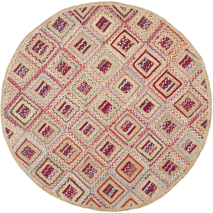 SAFAVIEH Cape Cod CAP354B Handwoven Natural / Red Rug Image 1