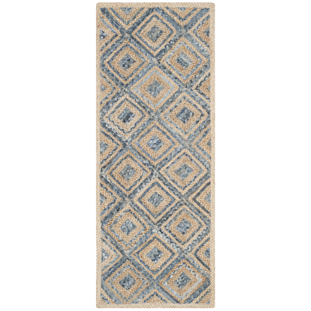 SAFAVIEH Cape Cod CAP354A Handwoven Natural / Blue Rug Image 5