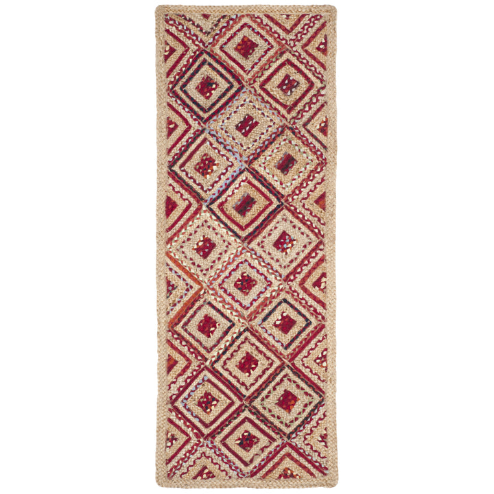 SAFAVIEH Cape Cod CAP354B Handwoven Natural / Red Rug Image 5