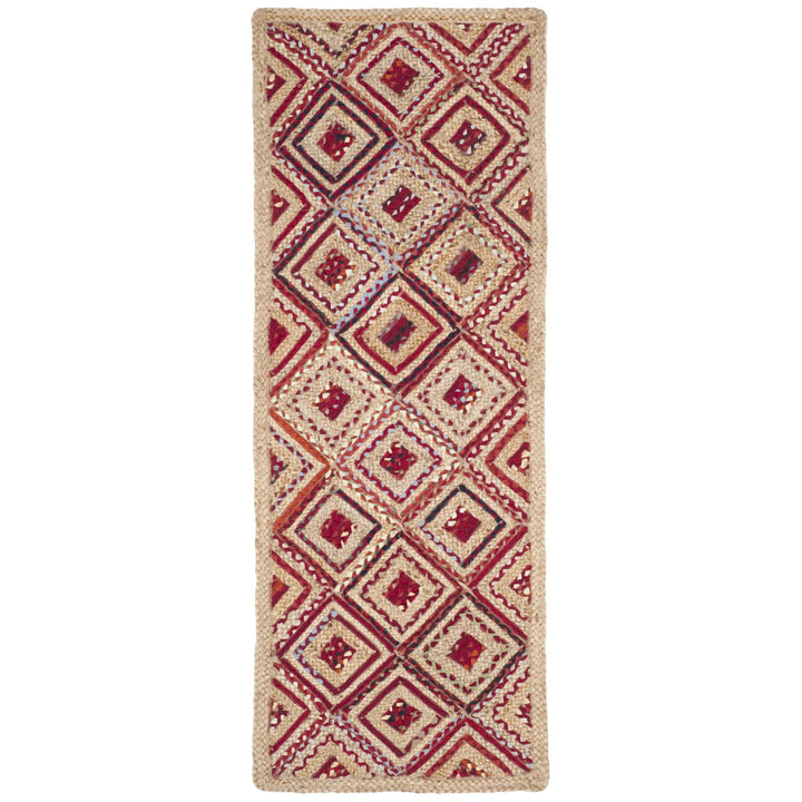 SAFAVIEH Cape Cod CAP354B Handwoven Natural / Red Rug Image 1