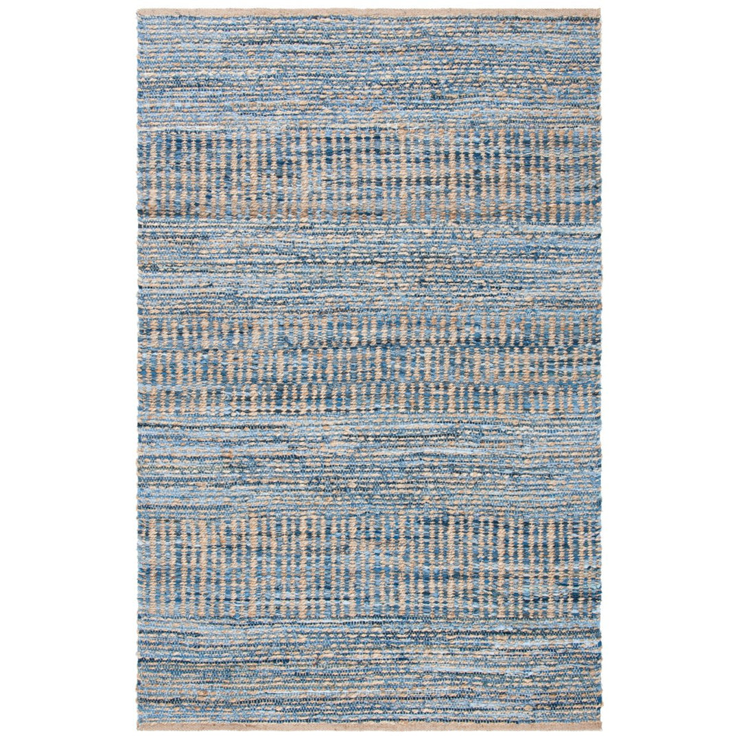 SAFAVIEH Cape Cod CAP353A Handwoven Natural / Blue Rug Image 11