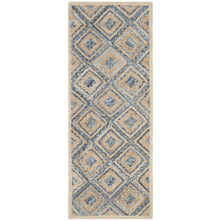 SAFAVIEH Cape Cod CAP354A Handwoven Natural / Blue Rug Image 1