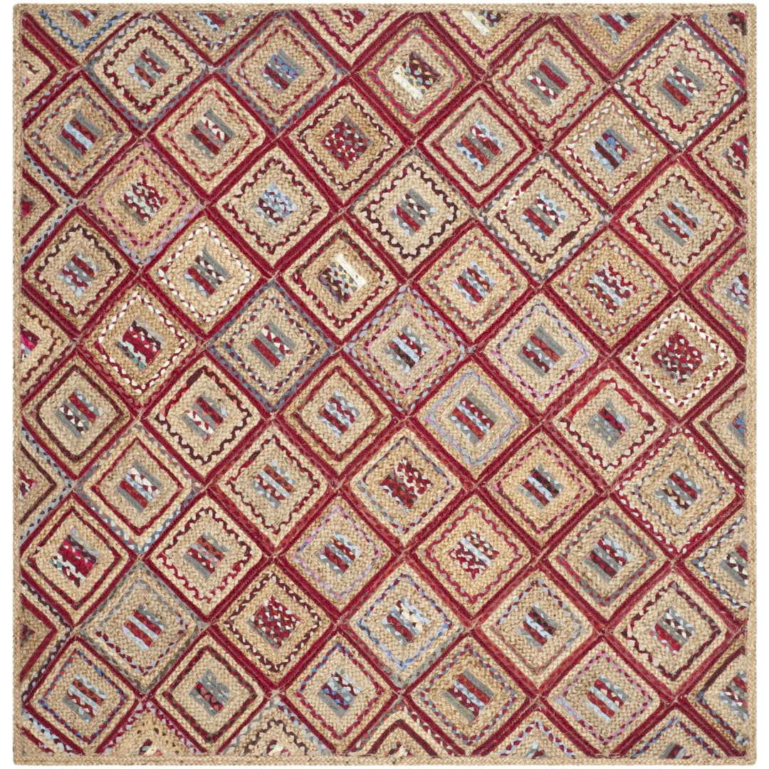 SAFAVIEH Cape Cod CAP354B Handwoven Natural / Red Rug Image 6