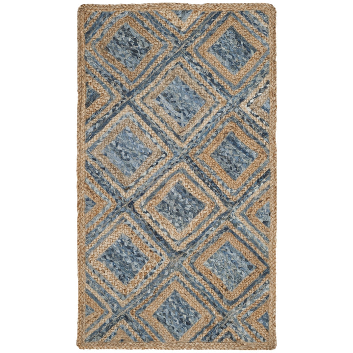 SAFAVIEH Cape Cod CAP354A Handwoven Natural / Blue Rug Image 7