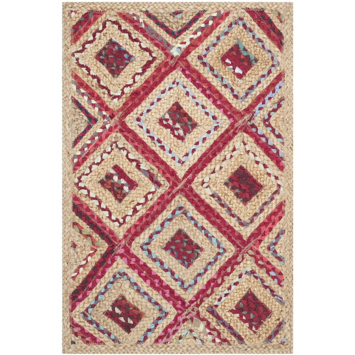 SAFAVIEH Cape Cod CAP354B Handwoven Natural / Red Rug Image 8