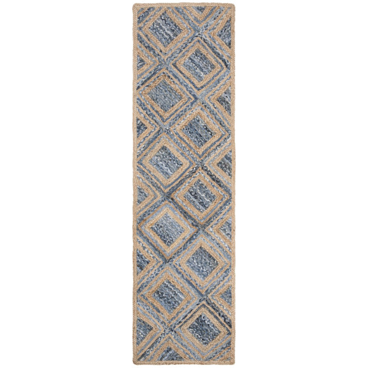 SAFAVIEH Cape Cod CAP354A Handwoven Natural / Blue Rug Image 1