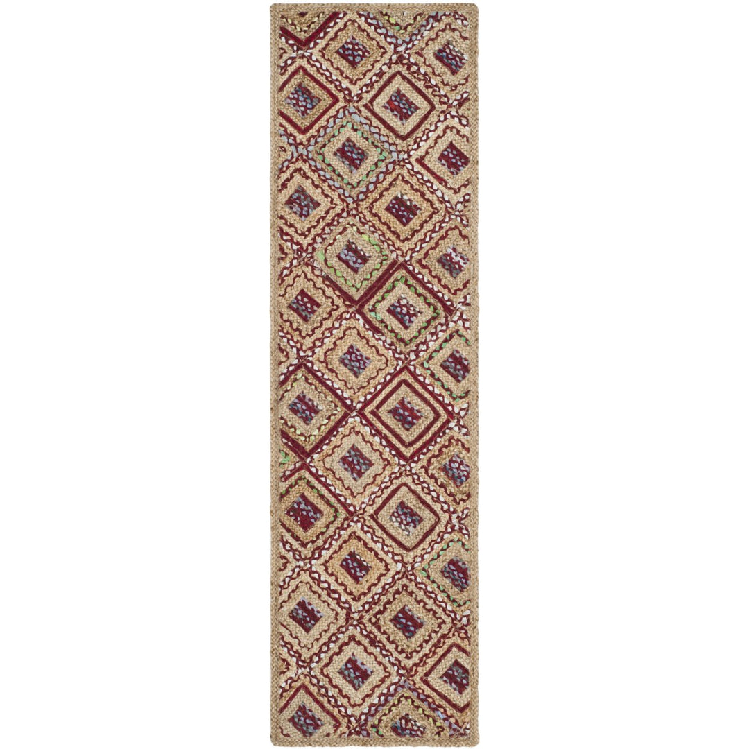 SAFAVIEH Cape Cod CAP354B Handwoven Natural / Red Rug Image 1