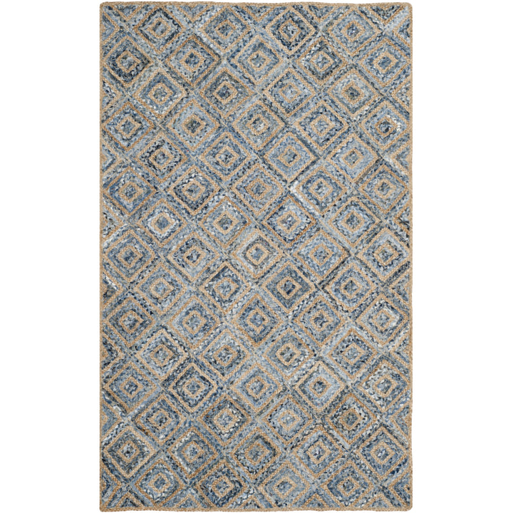 SAFAVIEH Cape Cod CAP354A Handwoven Natural / Blue Rug Image 9