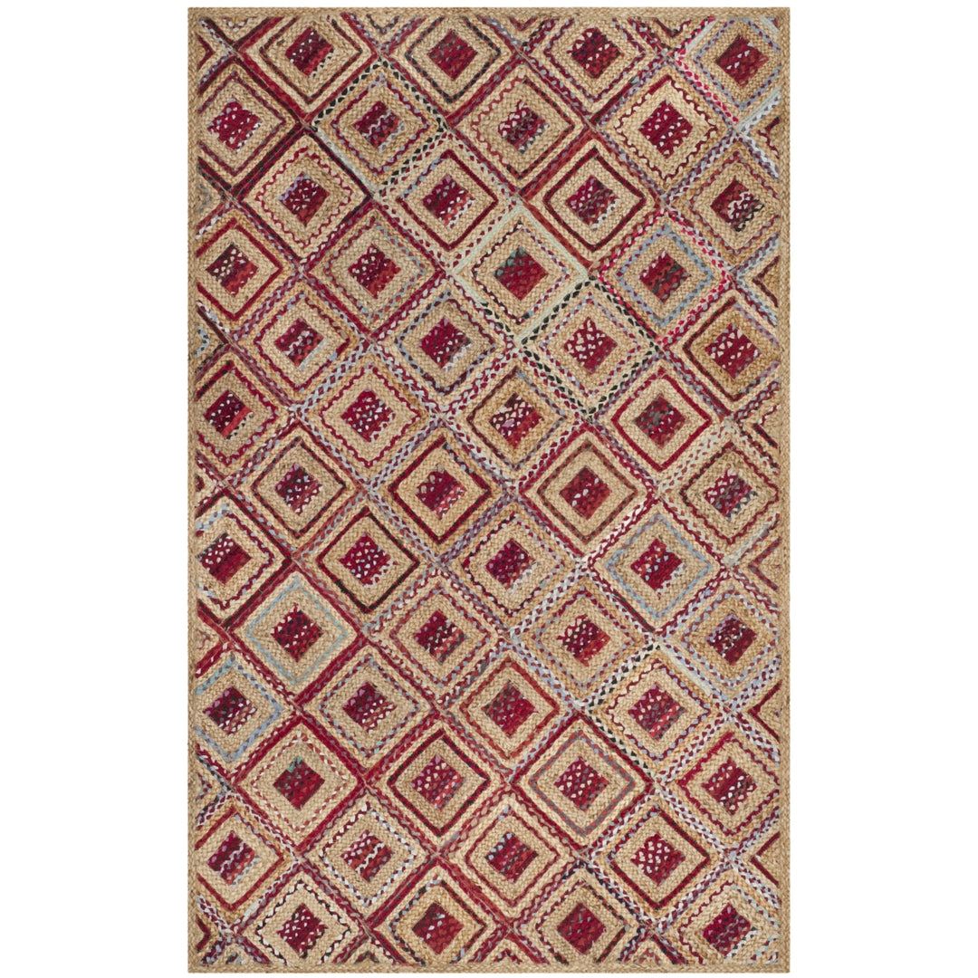 SAFAVIEH Cape Cod CAP354B Handwoven Natural / Red Rug Image 10