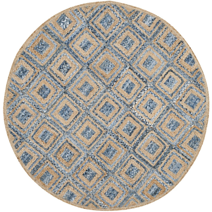 SAFAVIEH Cape Cod CAP354A Handwoven Natural / Blue Rug Image 10