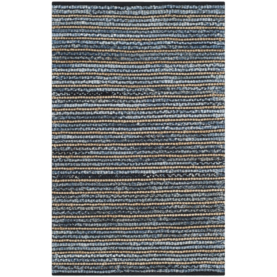 SAFAVIEH Cape Cod CAP363A Handwoven Blue / Natural Rug Image 7