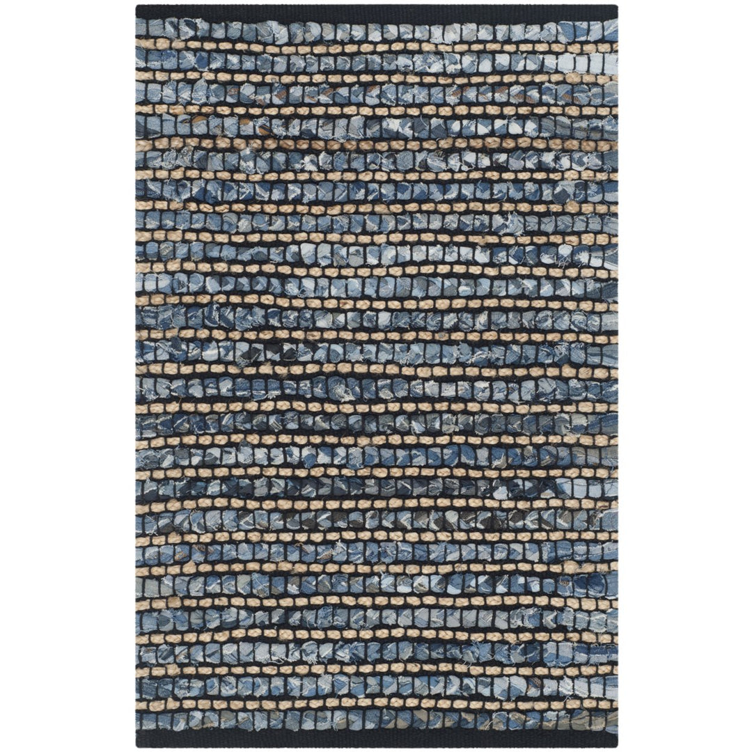 SAFAVIEH Cape Cod Collection CAP365A Handwoven Blue Rug Image 2