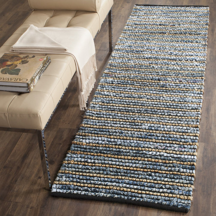 SAFAVIEH Cape Cod CAP363A Handwoven Blue / Natural Rug Image 10