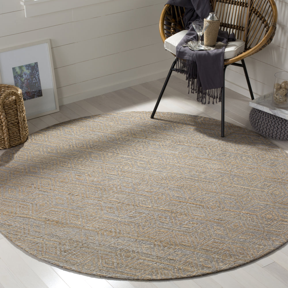 SAFAVIEH Cape Cod CAP412A Handwoven Grey / Sand Rug Image 2