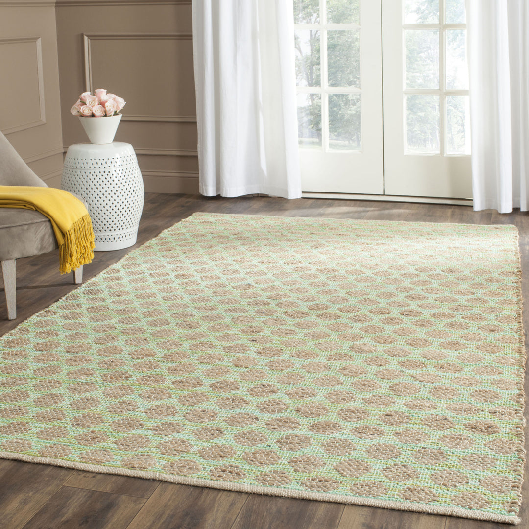 SAFAVIEH Cape Cod CAP820C Handwoven Green / Natural Rug Image 1