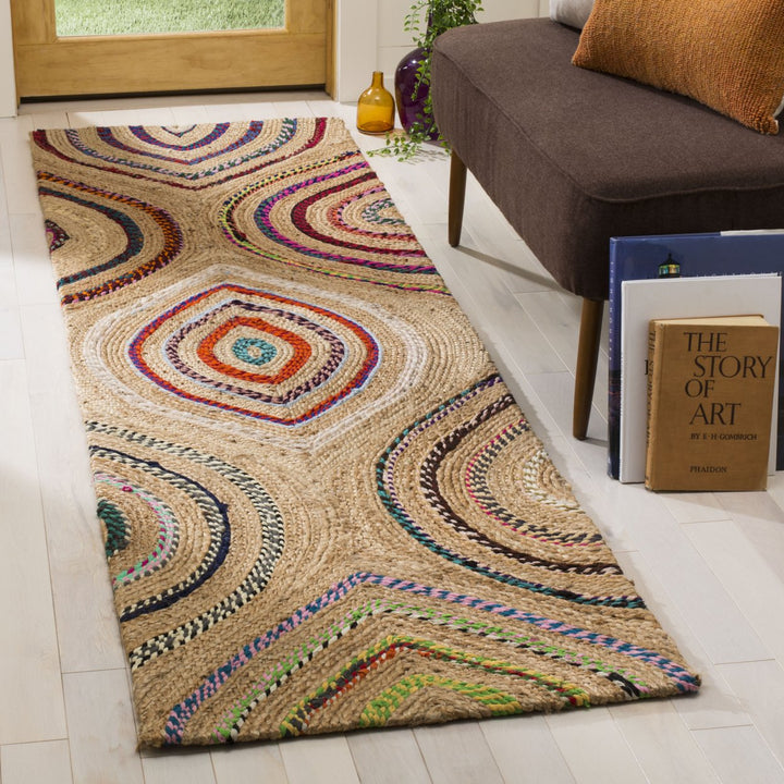 SAFAVIEH Cape Cod CAP601A Handwoven Natural / Multi Rug Image 2