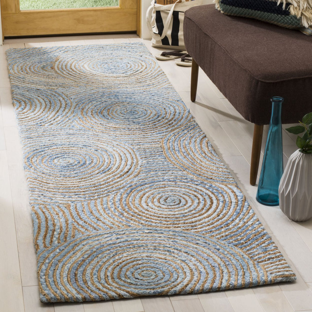 SAFAVIEH Cape Cod CAP602A Handwoven Natural / Blue Rug Image 2