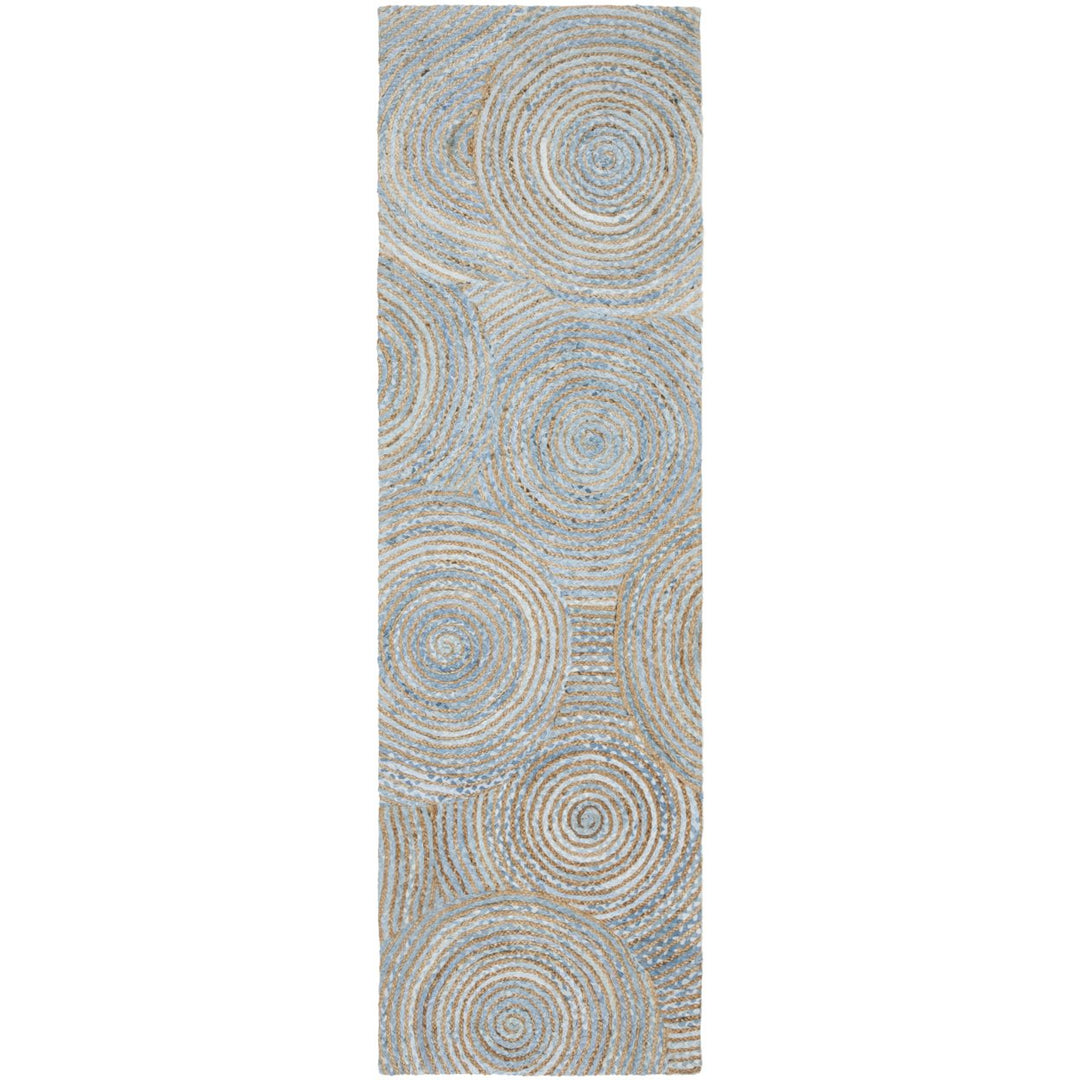 SAFAVIEH Cape Cod CAP602A Handwoven Natural / Blue Rug Image 3