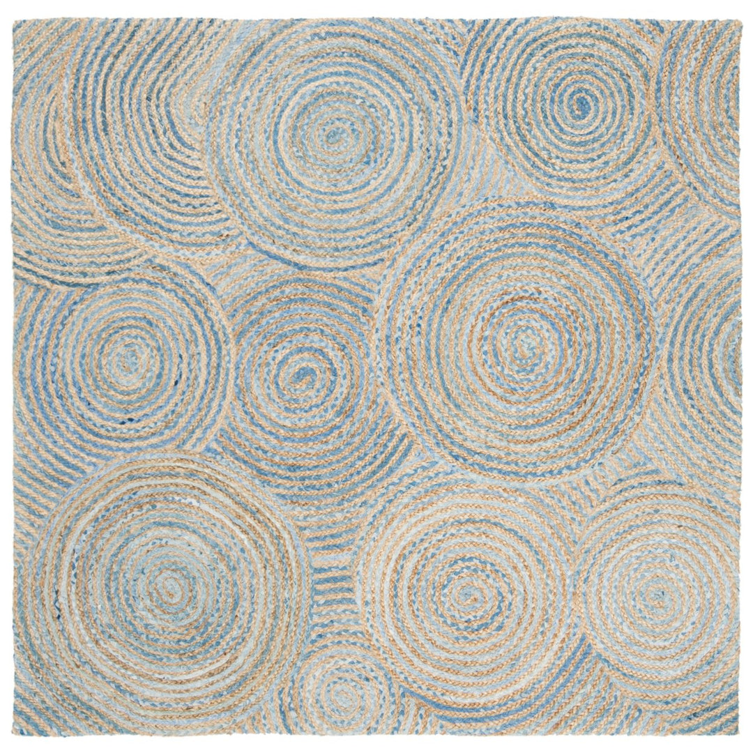 SAFAVIEH Cape Cod CAP602A Handwoven Natural / Blue Rug Image 4