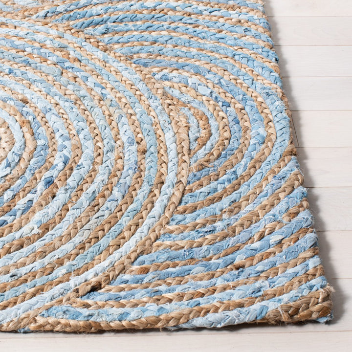 SAFAVIEH Cape Cod CAP602A Handwoven Natural / Blue Rug Image 5