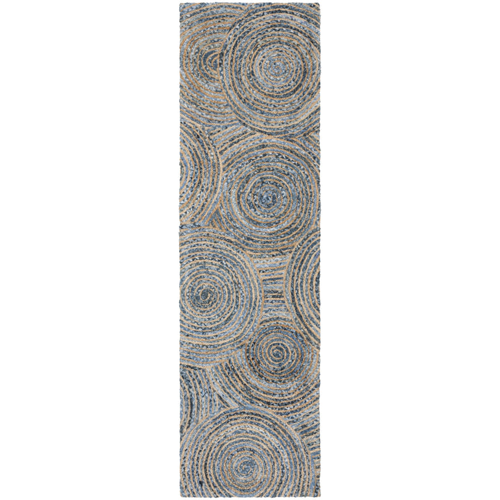 SAFAVIEH Cape Cod CAP603A Handwoven Natural / Denim Rug Image 3