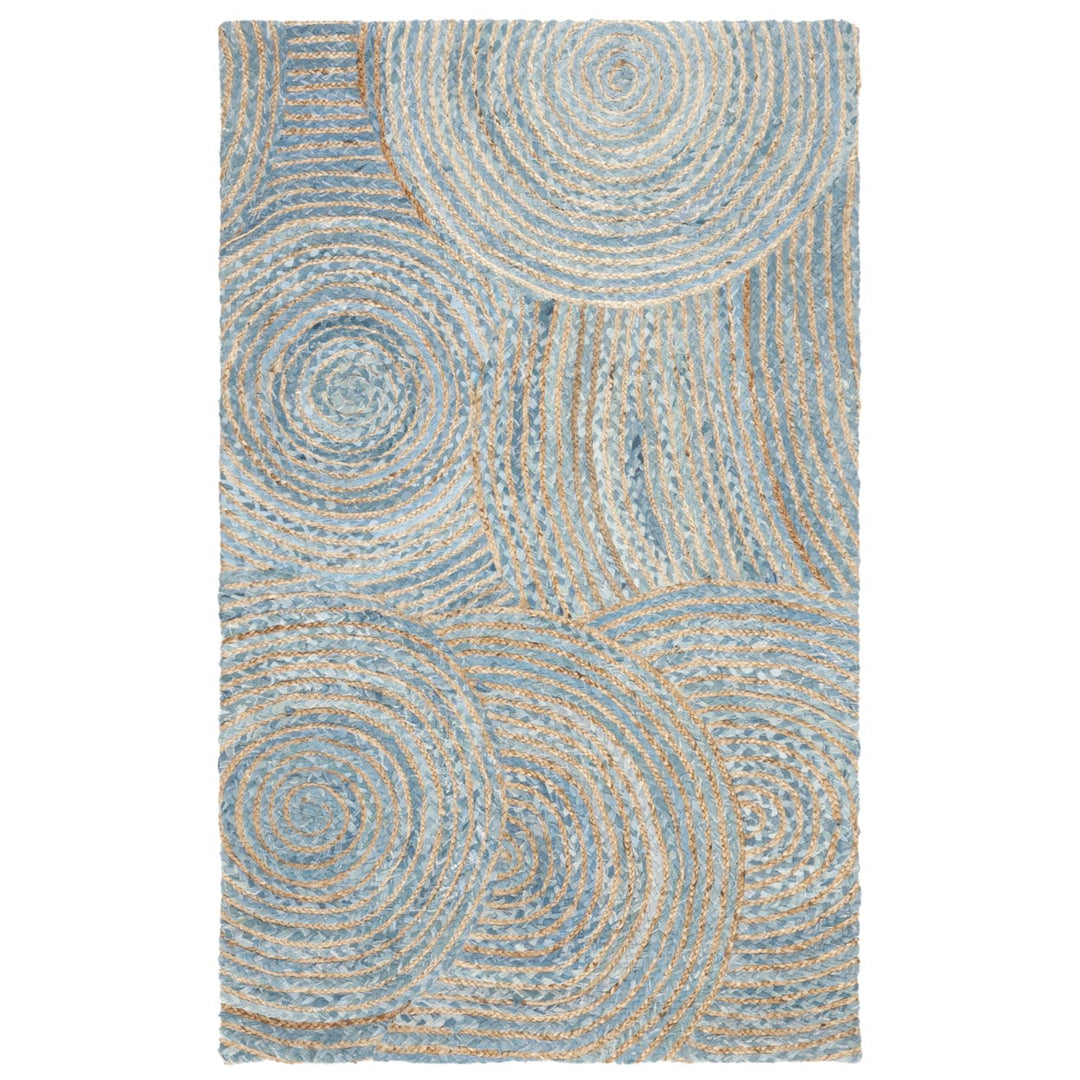 SAFAVIEH Cape Cod CAP602A Handwoven Natural / Blue Rug Image 8