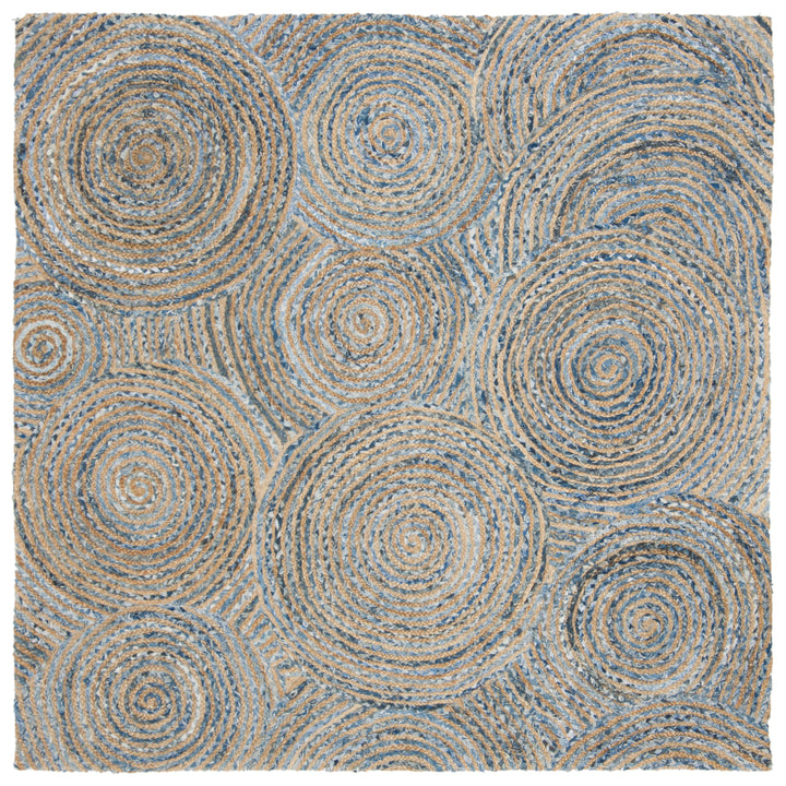 SAFAVIEH Cape Cod CAP603A Handwoven Natural / Denim Rug Image 4