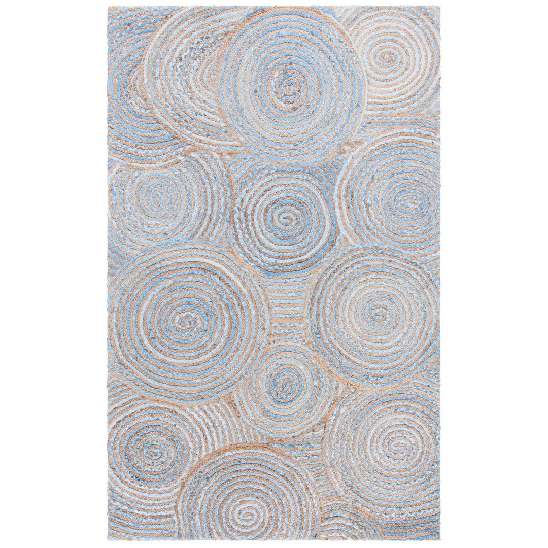 SAFAVIEH Cape Cod CAP602A Handwoven Natural / Blue Rug Image 9