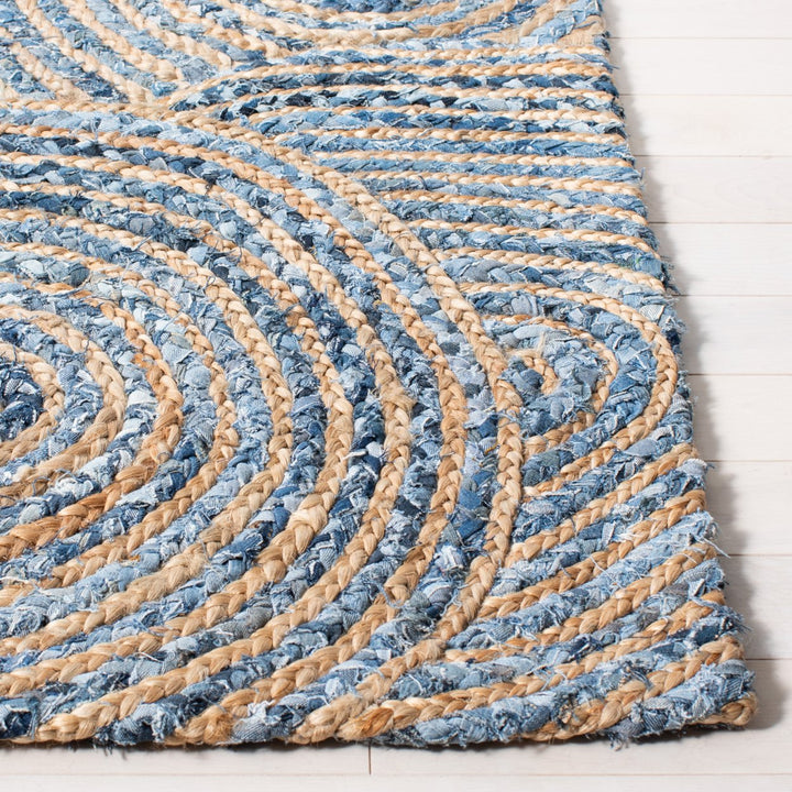 SAFAVIEH Cape Cod CAP603A Handwoven Natural / Denim Rug Image 5