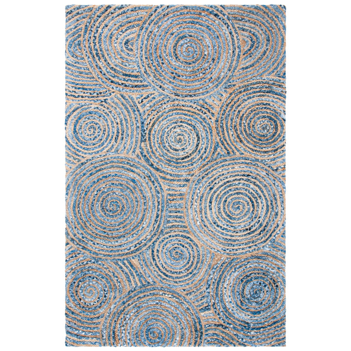 SAFAVIEH Cape Cod CAP603A Handwoven Natural / Denim Rug Image 9