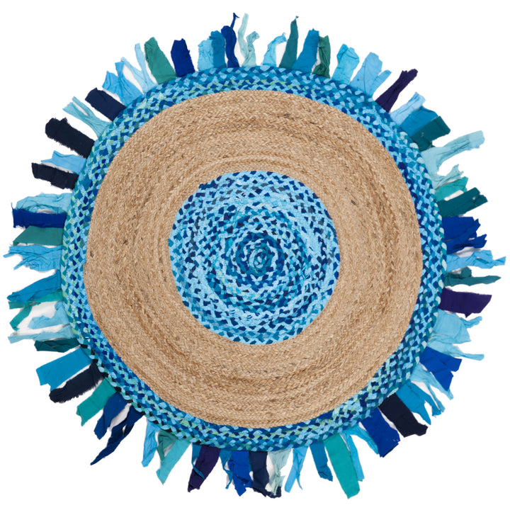 SAFAVIEH Cape Cod CAP701K Turquoise / Natural Rug Image 1