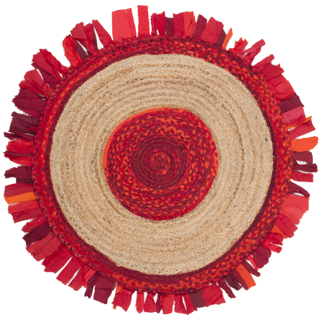 SAFAVIEH Cape Cod CAP701Q Handwoven Red / Natural Rug Image 1