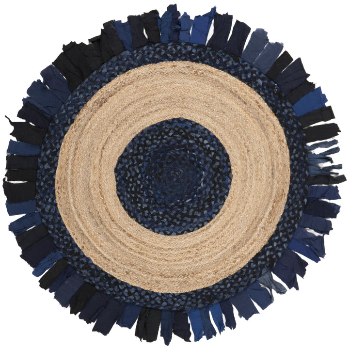 SAFAVIEH Cape Cod CAP701N Handwoven Navy / Natural Rug Image 1