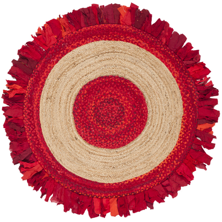 SAFAVIEH Cape Cod CAP701Q Handwoven Red / Natural Rug Image 4