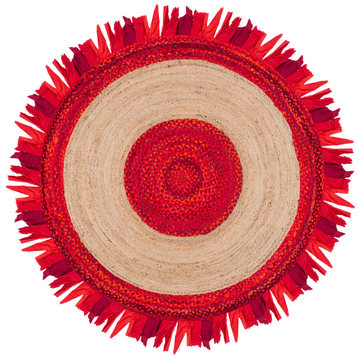 SAFAVIEH Cape Cod CAP701Q Handwoven Red / Natural Rug Image 5