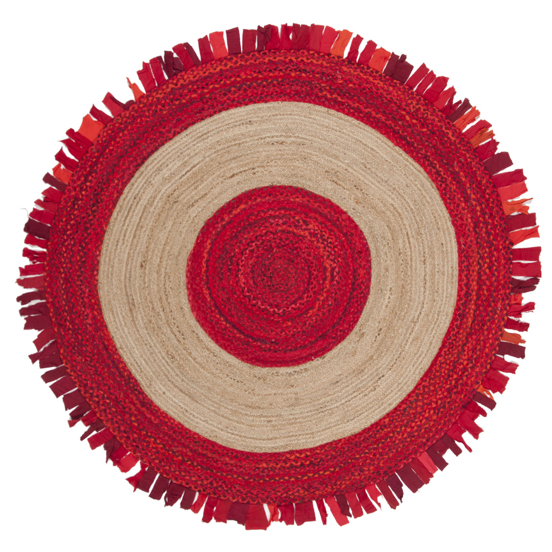 SAFAVIEH Cape Cod CAP701Q Handwoven Red / Natural Rug Image 6