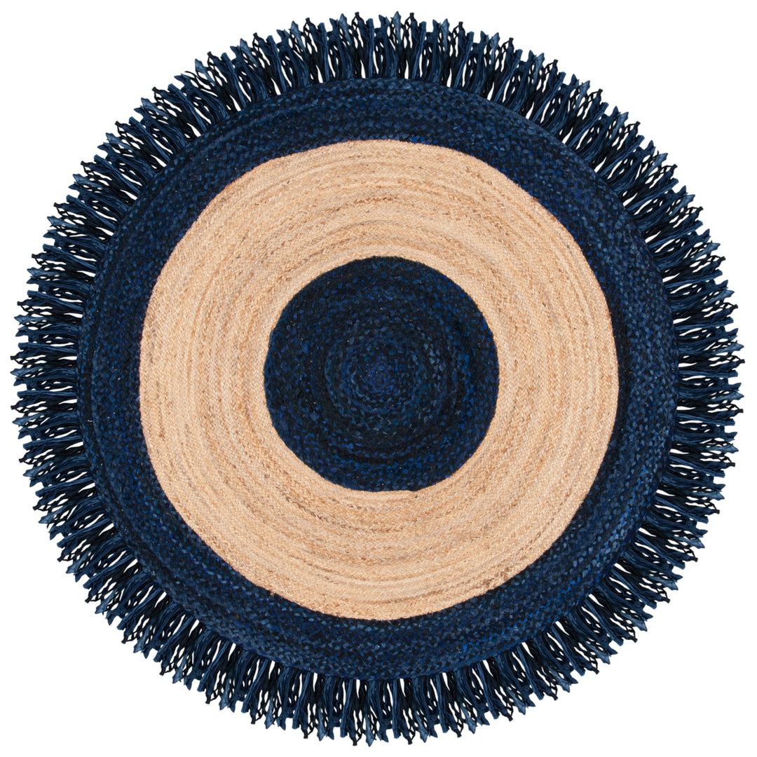 SAFAVIEH Cape Cod CAP701N Handwoven Navy / Natural Rug Image 6