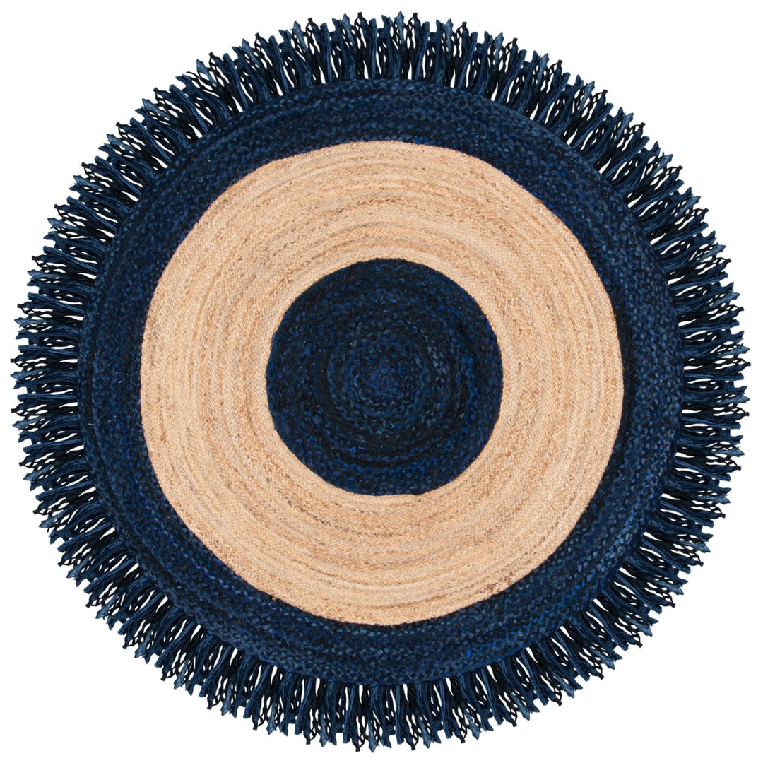 SAFAVIEH Cape Cod CAP701N Handwoven Navy / Natural Rug Image 1