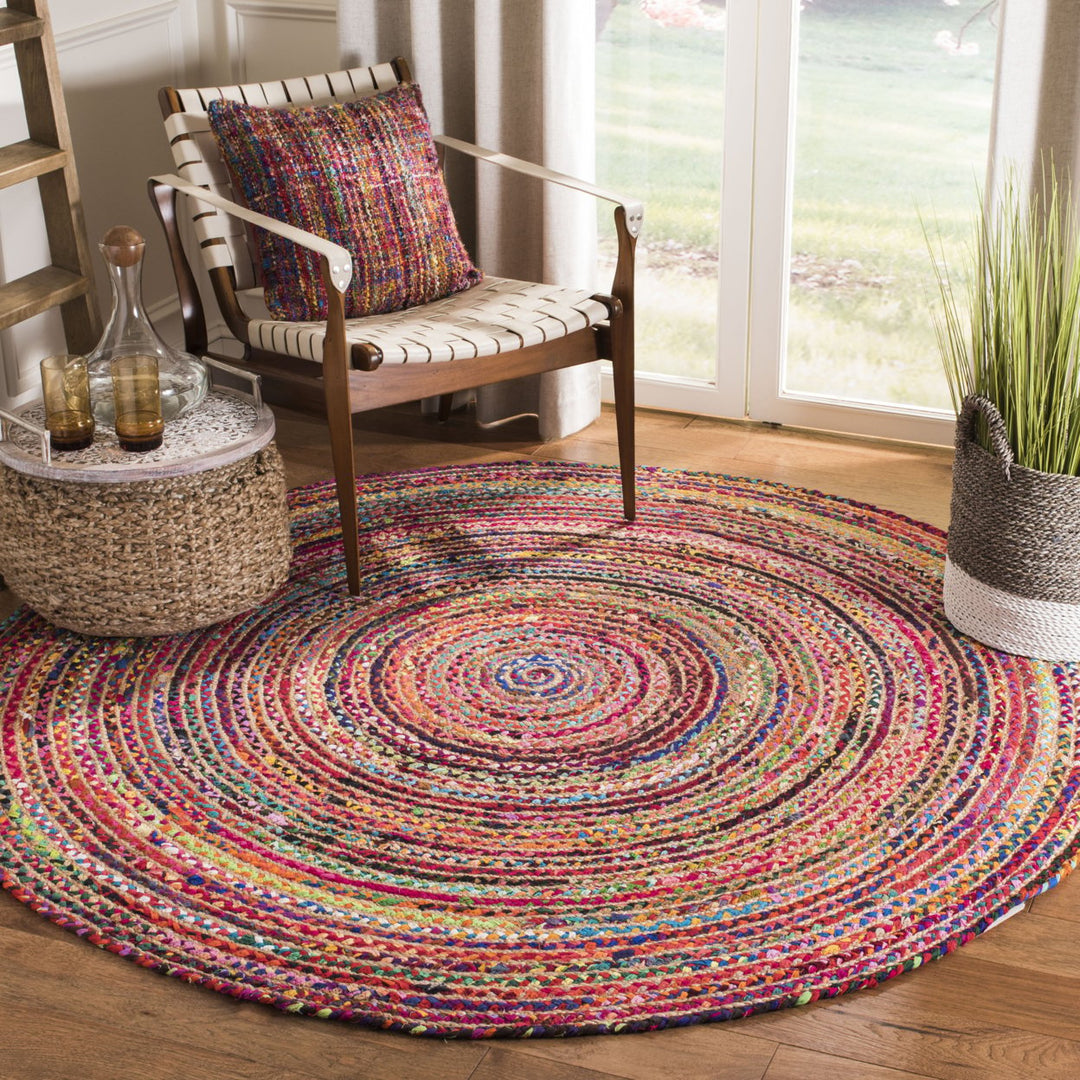 SAFAVIEH Cape Cod CAP702Q Handwoven Red / Multi Rug Image 2