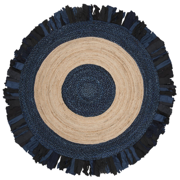 SAFAVIEH Cape Cod CAP701N Handwoven Navy / Natural Rug Image 1