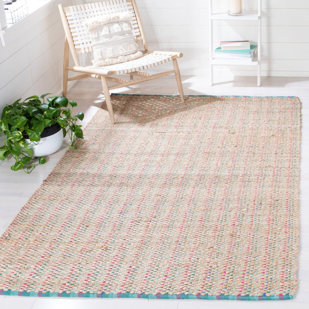 SAFAVIEH Cape Cod Collection CAP811B Handwoven Aqua Rug Image 1