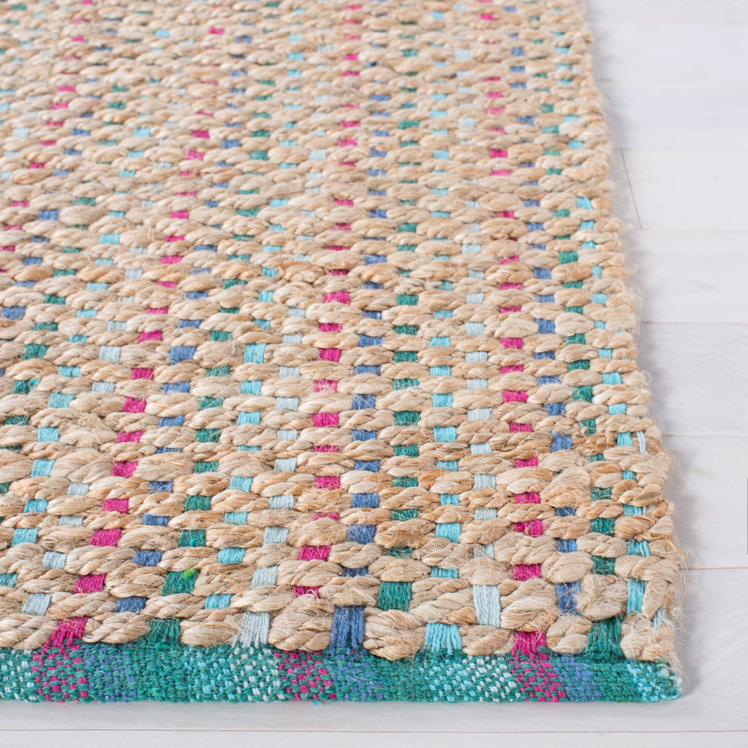 SAFAVIEH Cape Cod Collection CAP811B Handwoven Aqua Rug Image 3