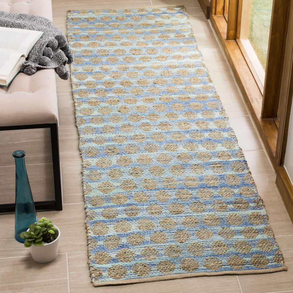 SAFAVIEH Cape Cod CAP820B Handwoven Blue / Natural Rug Image 2