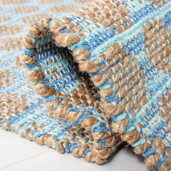 SAFAVIEH Cape Cod CAP820B Handwoven Blue / Natural Rug Image 6