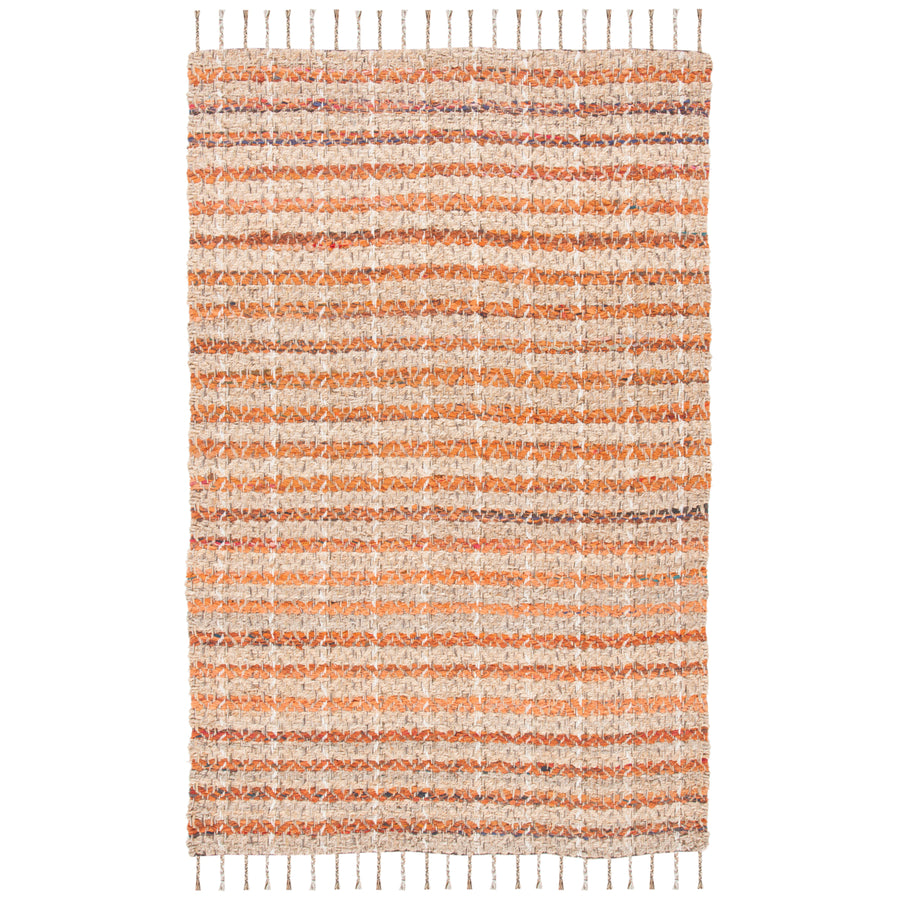 SAFAVIEH Cape Cod CAP844P Handwoven Orange / Natural Rug Image 1