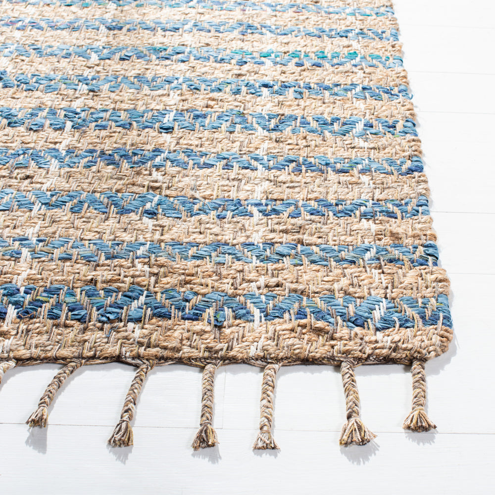 SAFAVIEH Cape Cod CAP844M Handwoven Blue / Natural Rug Image 2