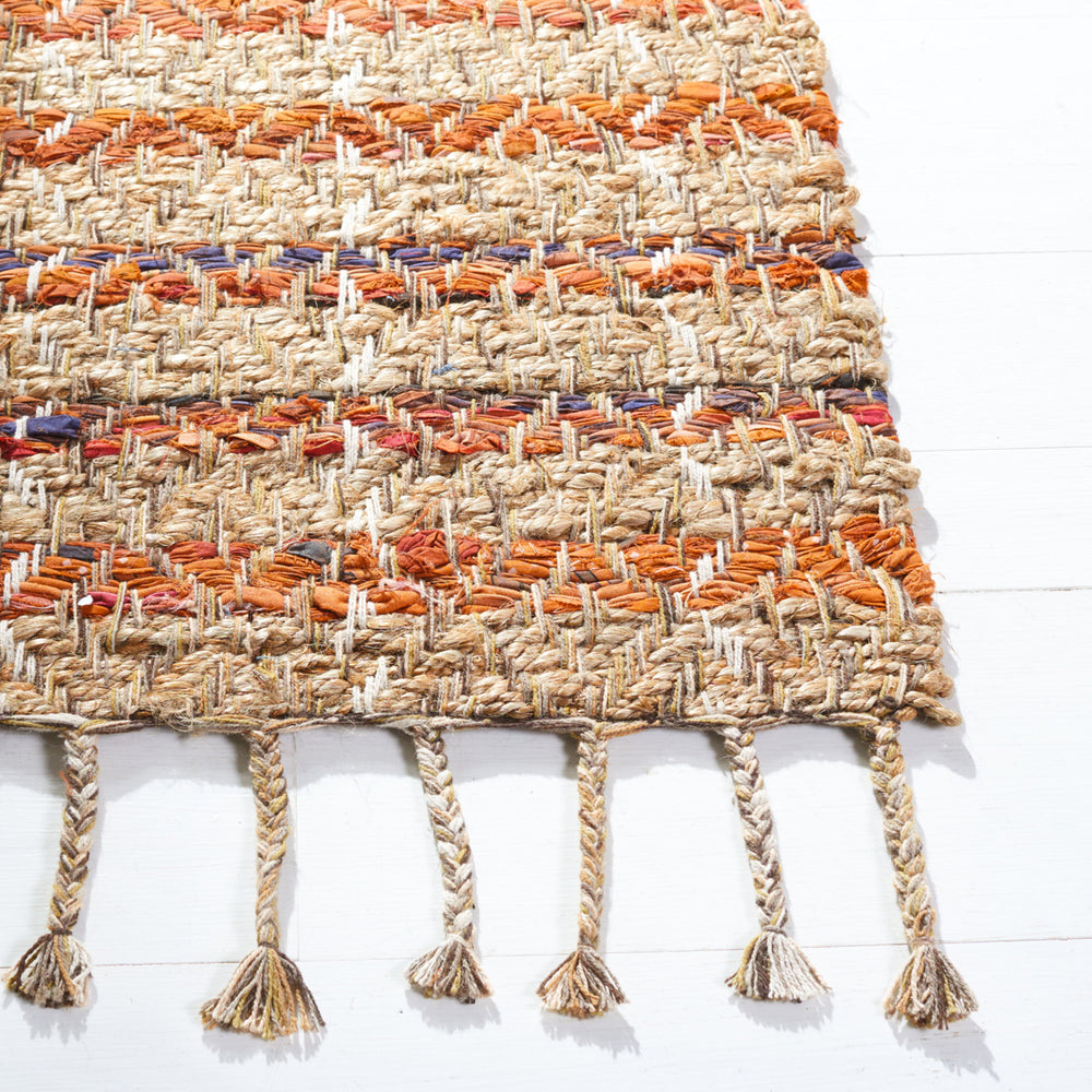 SAFAVIEH Cape Cod CAP844P Handwoven Orange / Natural Rug Image 2