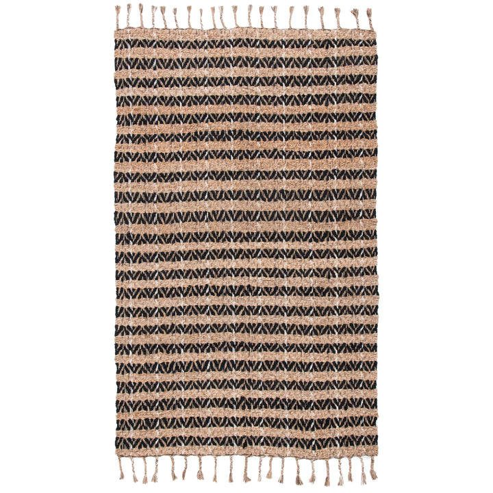 SAFAVIEH Cape Cod CAP844Z Handwoven Black / Natural Rug Image 1